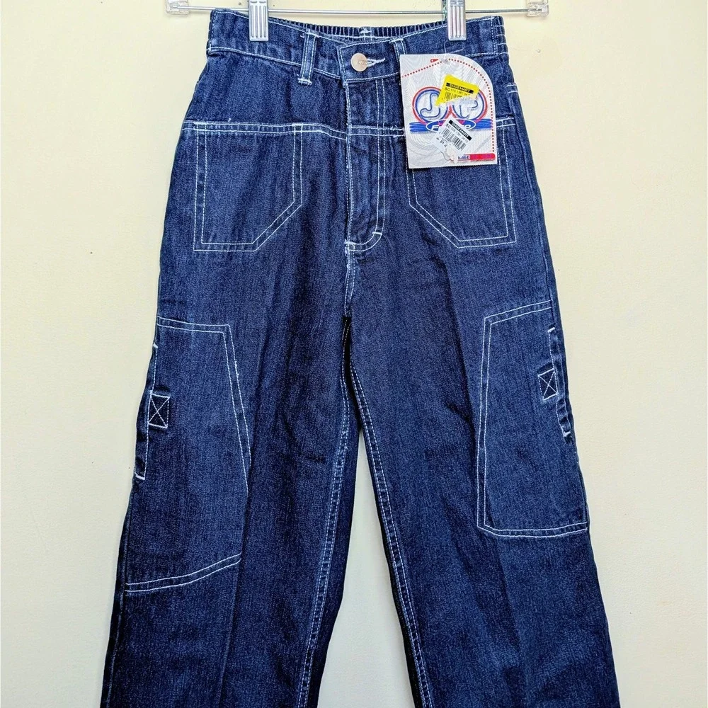 Vintage Joey Fresco 90s Wide‎ Leg Skateboarding Cargo Denim Jeans Youth Size 8